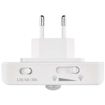 Emos LED Ночник P3319, 230 V, 0,5 W, 15 lm, 5 м, теплый белый свет, фото датчик, датчик движения, регулируемый режим (P3319)