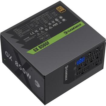 Gamemax barošanas bloks GX 850GF, 850 W, Zelta, Pilnībā modulārs, 120 mm ventilators, 80 PLUS Gold (GX 850GF)