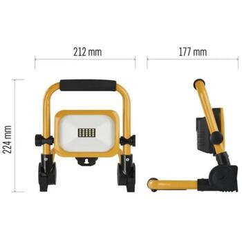 Emos LED прожектор ACCO ZS2812, 10 W, 1000 lm, IP54, желтый, холодный белый, алюминий, 4400 mAh, 120°, 3-10 ч (ZS2812)