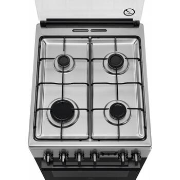 Electrolux LKK540232X газовая плита с электрической духовкой, 57л, 50см, черная эмаль, таймер, отдельностоящая (LKK540232X)