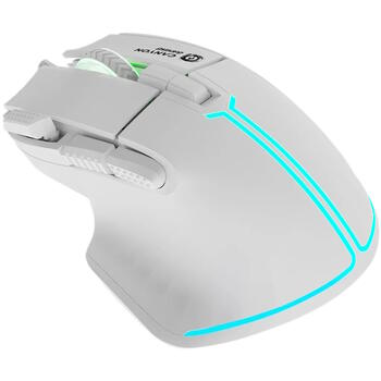 Vadu spēļu pele ar RGB apgaismojumu 20000 DPI 9 programmējamas pogas USB Fortnax GM-636 Balta CND-SGM636W CANYON (CND-SGM636W)