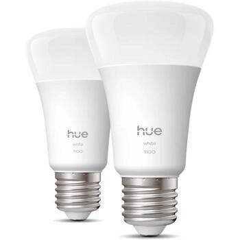 Philips Hue W 1100 A60 2P EU, светодиодная лампа, E27, 9.5 Вт, 1100 лм, 2700K, Bluetooth, Zigbee, 2 шт. (8720169365797)