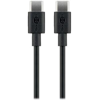 Goobay USB-C uzlādes un sinhronizācijas kabelis, 66318, 1 m, 3 A, melns, 24 pin USB-C - vīriešu (66318)