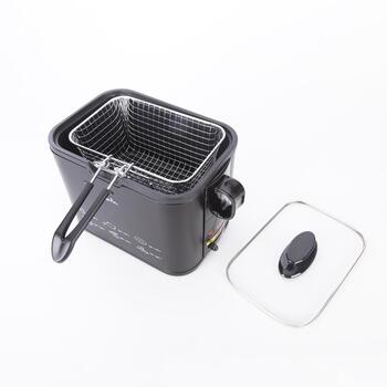 Jata Фритюрница FR5600, 1,3L, 1000W, металл, силикон, регулируемый термостат, стеклянная крышка, масляный фильтр (FR5600)