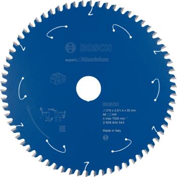 Expert for Aluminium 216x30x2/1.4x66T, Paneļzāģiem EXPERT FOR ALUMINIUM BEZVADU ZĀĢIEM PAREDZĒTI RIPZĀĢA ASMENS, 2608644543, BOSCH (2608644543)