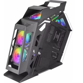 Jata MC61 Silikons, Datora korpuss, MC61, 394x203x369mm, 4x120mm ARGB ventilatori, MicroATX/Mini-ITX saderība (MC61)