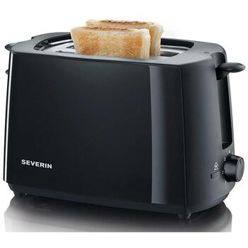 Severin AT 2287 tosteris, 2 šķēles, 700 W, melns, elektroniska brūnuma kontrole, noņemams drupatu trauks, automātiska izslēgšanās (AT 2287)