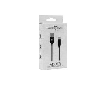 White Shark ADDER кабель USB-A M, TYPE-C M, 2м, 480 Mbps, 22 AWG, плетеный кабель, 3.5mm (ADDER)