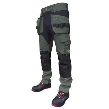 Pesso Titan Flexpro C46 KD125Z_C46, zaļas, 320g/m², Cordura, 4-virzienu elastīgs, ceļgalu sargu kabatas, atstarojoši elementi (KD125Z_C46)