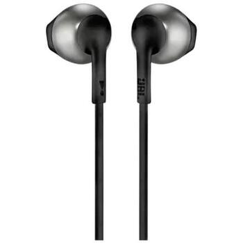 Jbl наушники JBLT205BLK, 3,5мм, 12,5мм, 20Hz-20KHz, 14,3г, 1-кнопочное управление с микрофоном, плоский кабель, удобные амбушюры (JBLT205BLK)