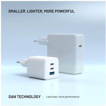 Fixed lādētājs FIXCG65M-2C1A-WH, 65W, 2x USB-C, USB-A, GaN, PD 3.0, PPS, balts (FIXCG65M-2C1A-WH)