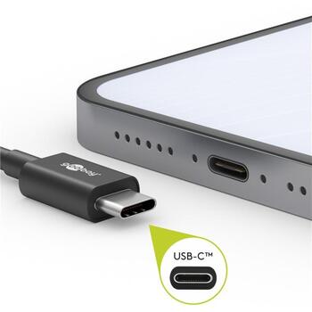 Goobay USB-C uzlādes un sinhronizācijas kabelis 66315, 0.5 m, 60W, 3 A, līdz 480 Mbps, balts (66315)