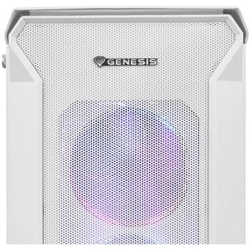 Genesis Компьютерный корпус Irid 505 V2 ARGB NPC-1872, Midi Tower, ATX, белый, 4x120mm ARGB вентилятора, закаленное стекло (NPC-1872)