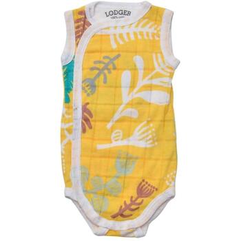 Lodger Romper Botanimal хлопковый боди без рукавов, RF 053_68, 68, 100% хлопок, желтый, унисекс, 60C (RF 053_68)
