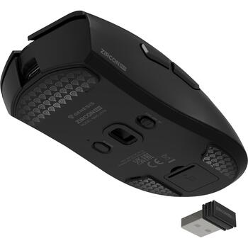 Genesis Zircon 880 NMG-2379, bezvadu optiskā spēļu pele, 12000 DPI, 6 pogas, 2.4 GHz, Bluetooth, USB, melna (NMG-2379)