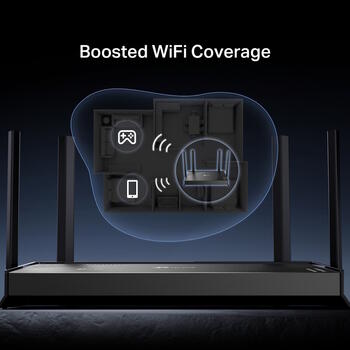 TP-Link Archer BE220 беспроводной маршрутизатор Wi-Fi 7 Dual-Band до 3600 Mbps EasyMesh HomeShield 4× антенны 1× WAN 4× LAN Gigabit Чёрный (ARCHER BE220)
