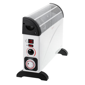 Efektīvs konvektora sildītājs ar taimeri un turbo ventilatoru 2000 W 3 jaudas līmeņi līdz 24 m² balts MS7741w Mesko (MS 7741 white)
