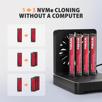 Axagon док-станция ADSA-M2C44, 4x M.2 NVMe SSD, клонирование диска без ПК (ADSA-M2C44)