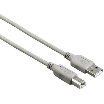 Hama USB кабель 00200900, 1.5m, USB A, USB B, USB 2.0, 0.48 Gbit/s, серый (00200900)