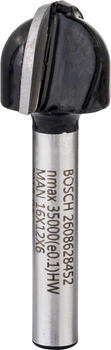 Padziļinājumu frēze 6 mm R1 8 mm, D 15,9 mm, Rokas frēzēm, malu frēzēm IELIEKTO GROPJU FRĒZE STANDARD FOR WOOD, 2608628452, BOSCH (2608628452)
