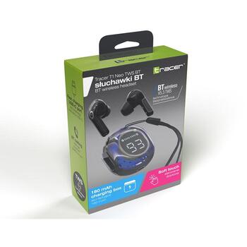 Tracer Наушники T1 Neo TWS BT TRASLU47613, 180 мАч, 2ч, Bluetooth 5.3, in-ear, 20-20000 Гц, стерео, True Wireless (TRASLU47613)