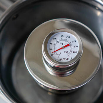 Browin 101300, 0-250°C, 17,5cm, analogais, adatas zonde, balts ciparnīca, nerūsējošais tērauds (101300)