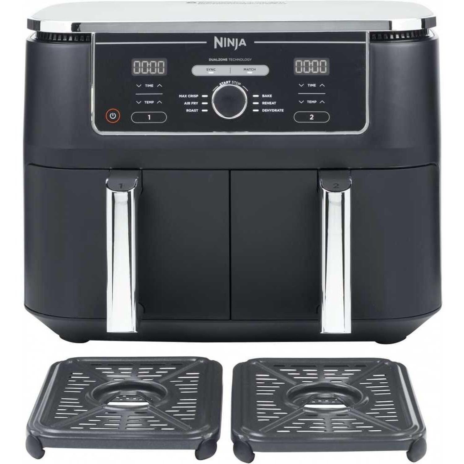 Ninja aerogrils AF400EU, 2470 W, 9.5 l, 40 - 240 °C, 2 gatavošanas zonas, 6 programmas, sinhronizācija, saderība (AF400EU)