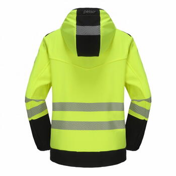 Pesso Hi-vis softshell jaka Leo LEO_HVG-S, CL2, S, dzeltena/melna, EN ISO 20471:2013+A1:2016 2. klase, ūdensnecaurlaidīga (LEO_HVG-S)