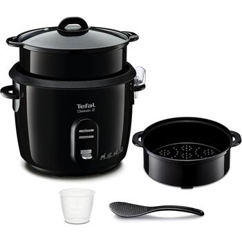 Tefal RK103811 Classic 2 рисоварка, 600 Вт, 5 л, 3 программы, черный, корзина для пароварки, поддержание тепла (RK103811)