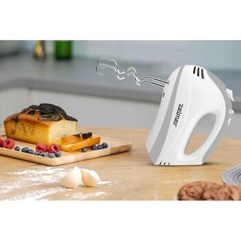 Zelmer ZHM1650 70104925P ручной миксер, 400 Вт, 5 скоростей, турбо, 2 венчика, 2 крюка для теста, нержавеющая сталь (70104925P)