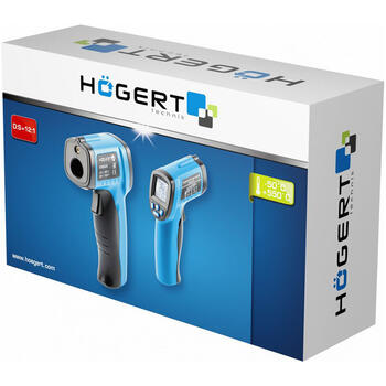 Hogert HT8G429 бесконтактный инфракрасный термометр, от -50 до +550°C, 12:1, 0.1°C/F, коэффициент излучения 0.1-1.0, ЖК-дисплей (HT8G429)