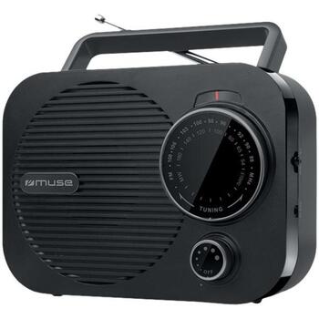 Muse портативное радио M-050R, FM/MW, аналоговый тюнер, AUX вход, телескопическая FM антенна, 4x батареи C, черный (M-050R)