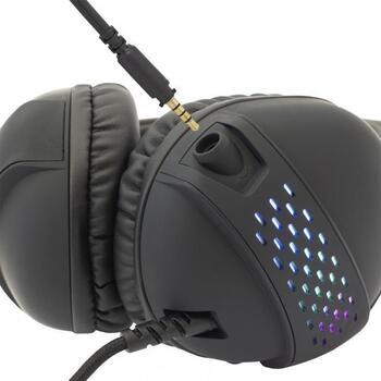 White Shark Наушники OX GH-2140, 50mm, 16Ω, 20Hz-20kHz, 110dB±3dB, 2m, RGB, накладные, проводные, 2x3,5mm, USB (OX)