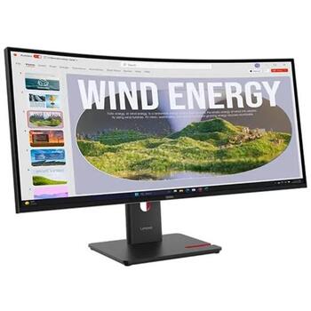 Lenovo ThinkVision T34WD-40 64AEGAT1EU, 3440 x 1440, 120 Гц, 4 мс, 300 кд/м², 1 HDMI, USB 3.2 Gen 1 хаб, изогнутый (64AEGAT1EU)