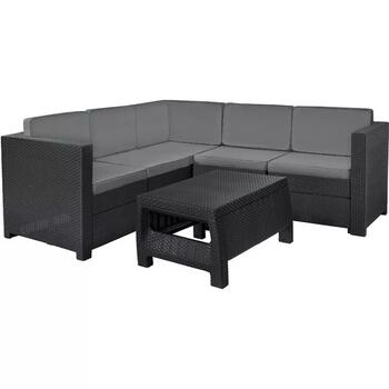 Keter Provence Set со столом 29204454939, угловой диван 194x194x77см, стол 77x57x42см, влаго- и УФ-устойчивый (29204454939)