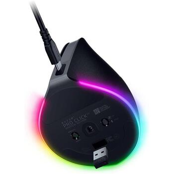Razer ergonomiska bezvadu pele Pro Click V2 Vertical RZ01-05250100-R3G1, 30000 dpi, 8 pogas, RGB apgaismojums, mehāniskais slēdzis (RZ01-05250100-R3G1)