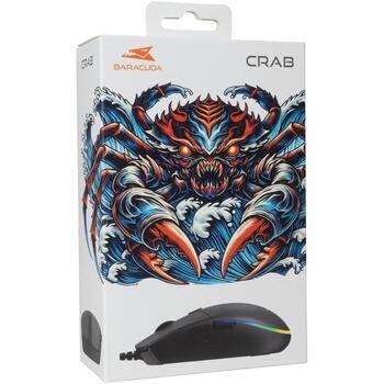 Baracuda Игровая мышь BGM-111 CRAB-B, 3600 DPI, 1.5m, 6 кнопок, черная, оптический сенсор, подсветка (CRAB-B)