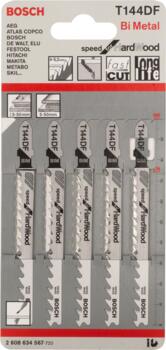 5 figūrzāģa asmeņi T 144 DF, Figūrzāģiem PRO HARDWOOD FAST T144DF FIGŪRZĀĢA ASMENS, 2608634567, BOSCH (2608634567)