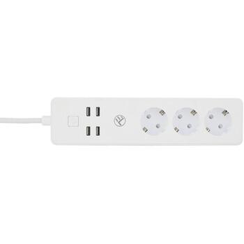Tellur pagarinātājs TLL331031, 3 kontaktligzdas, 4 USB 4A, 2200W, 10A, 1.8m (TLL331031)