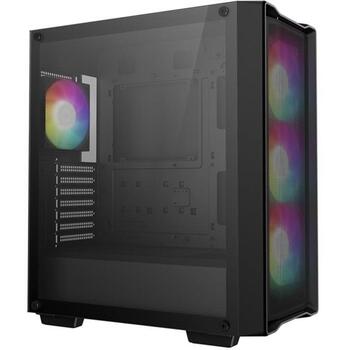 Deepcool CC560 MESH V2 korpuss R-CC560-BKAMA4-G-2, 2xUSB 3.0, 1x austiņu/mikrofona, 7 paplašināšanas sloti, RGB (R-CC560-BKAMA4-G-2)
