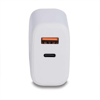 Lindy зарядное устройство 73424 30W, 100-240V, 20V, 2 USB порта, быстрая зарядка, защита от перегрузки, белый (73424)