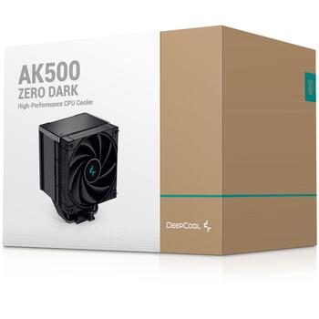 Deepcool procesora dzesētājs AK500 ZERO DARK R-AK500-BKNNMT-G-1, 68.99 cfm, 31.5 dBA, 5 vara siltuma caurules (R-AK500-BKNNMT-G-1)
