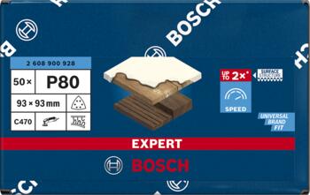 Delta slīppap.,kokam C470,G80,50gab., Delta slīpmašīnām EXPERT C470 SMILŠPAPĪRS, 2608900928, BOSCH (2608900928)