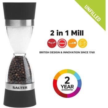 Salter 2-в-1 механическая мельница 7611 BKXRUP2, 6,50см, 19,00см, 6,50см, прозрачная, ручная (7611 BKXRUP2)