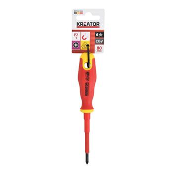 Изолированная отвертка Pozidriv KREATOR KRTH21002 80мм PZ1 VDE (KRTH21002)