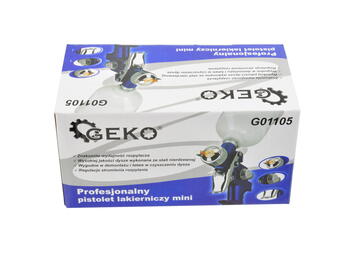 Geko Smidzinātājpistole krāsām G01105, 0,8mm, 125ml, 3,0bar, 170l/min, alumīnija korpuss, regulējami gaisa un šķidruma iestatījumi (G01105)