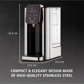 Caso HW 666 Inox | Turbo Hot Water Dispenser | Electric | 2200-2600 W | 2.7 L | Plastic/Stainless Steel | Stainless steel/Black (01876)