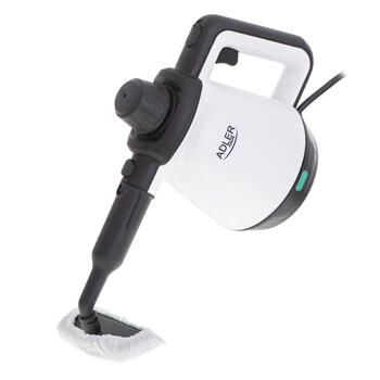 Unikāla 2in1 tvaika tīrīšanas iekārta ar slotu virsmām un grīdām 1200W 3.5bar 0.45L Balts Melns AD7038 Adler (AD 7038)