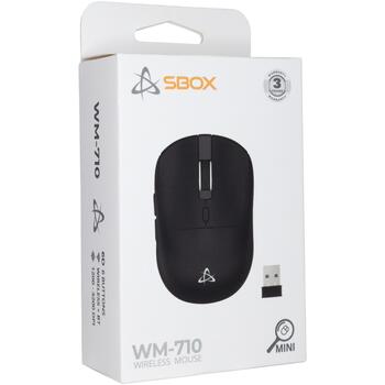 Sbox Мышь WM-710B, 3200 DPI, 50g, Bluetooth, 2.4 GHz, 10m, 300 mAh, для правой руки (WM-710B)