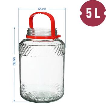 Browin стеклянная банка с пластиковой крышкой 600150, 5.0 L, 1.58 kg, с крышкой, стекло (600150)